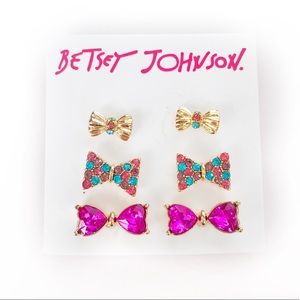 🌼 Coquette Betsey Johnson Funfetti 6 Pc Bow Earring Set